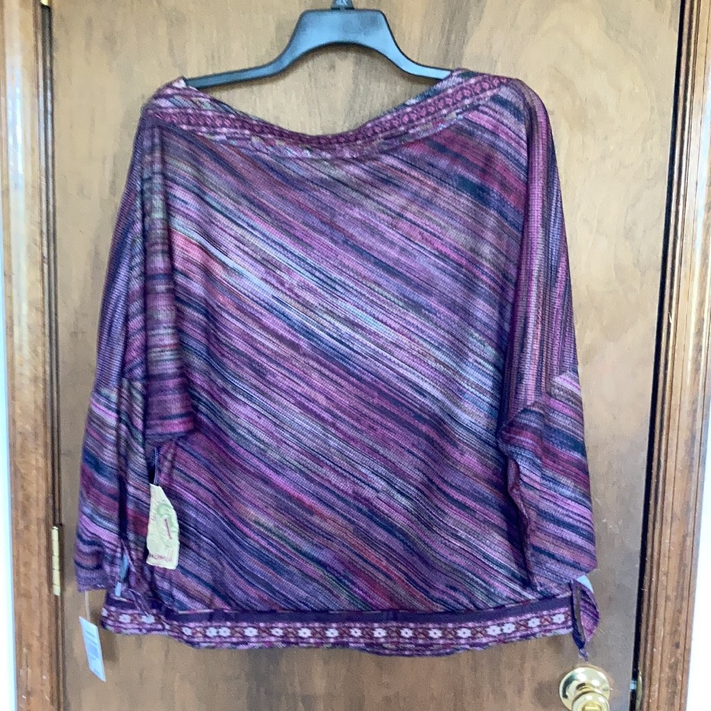 Relist3/25 NWT One World soft boho print detail tie detail top 3X - Picture 11 of 17
